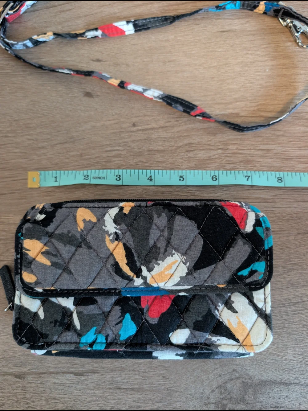 Vera Bradley Cotton Quilted Wallet Crossbody, Shoulder Strap Included